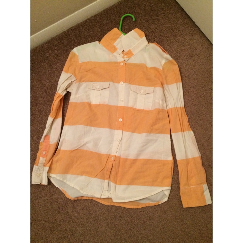 TWO Faded Glory Striped Button Downs